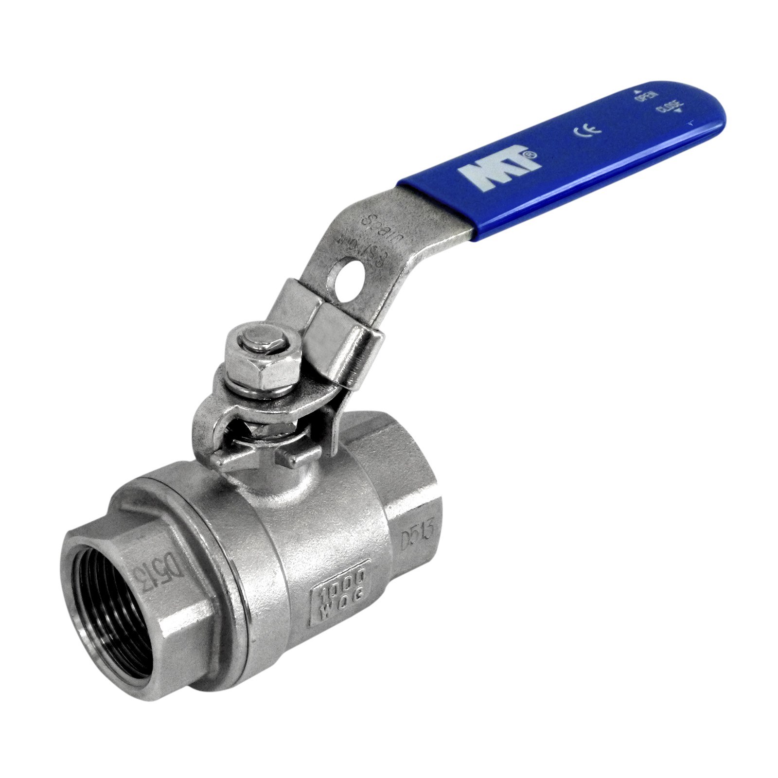 F-F Ball Valve Stainless Steel 2 Pcs Threaded End Full Bore 3/4