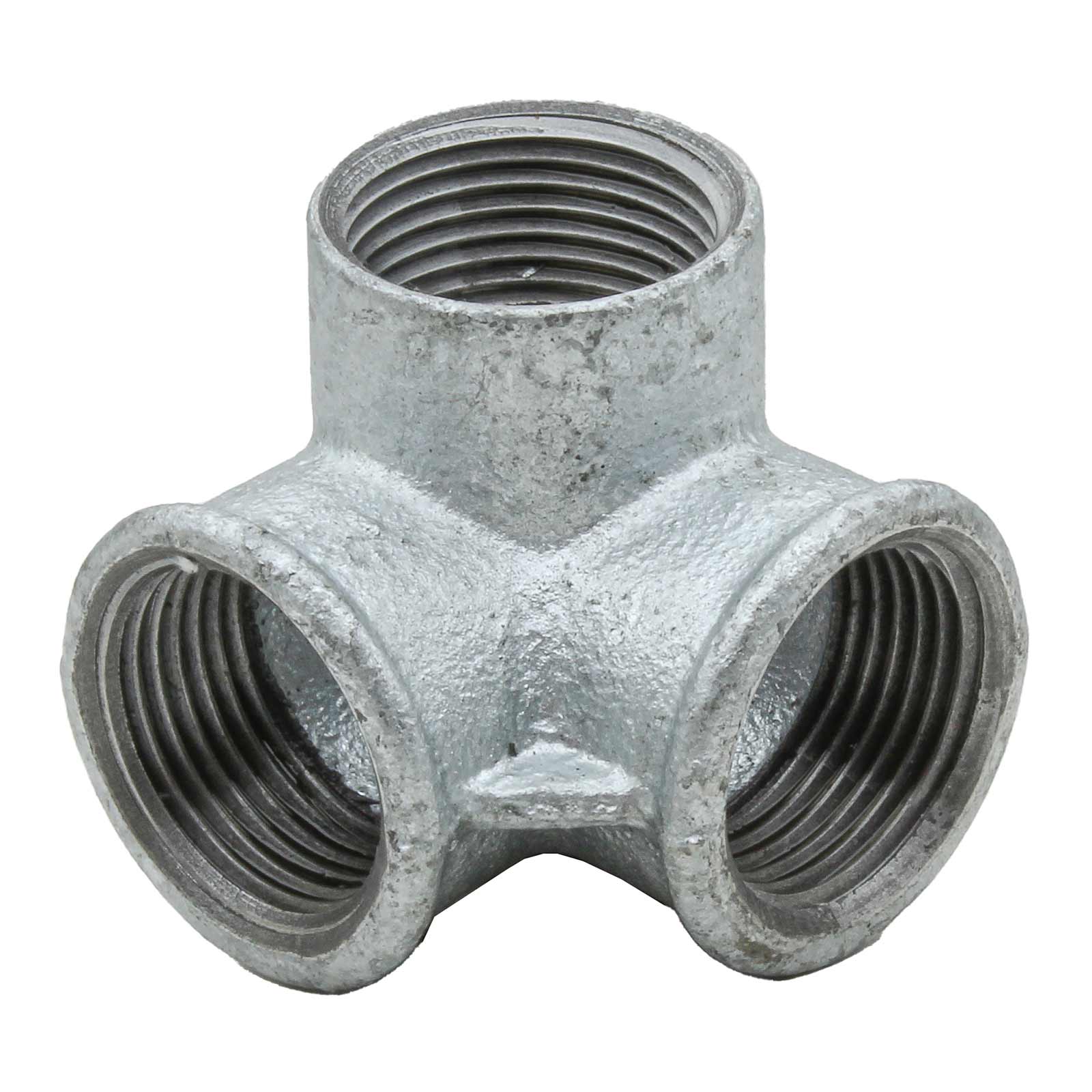 F Three Outlets Elbow Galvanized Iron
