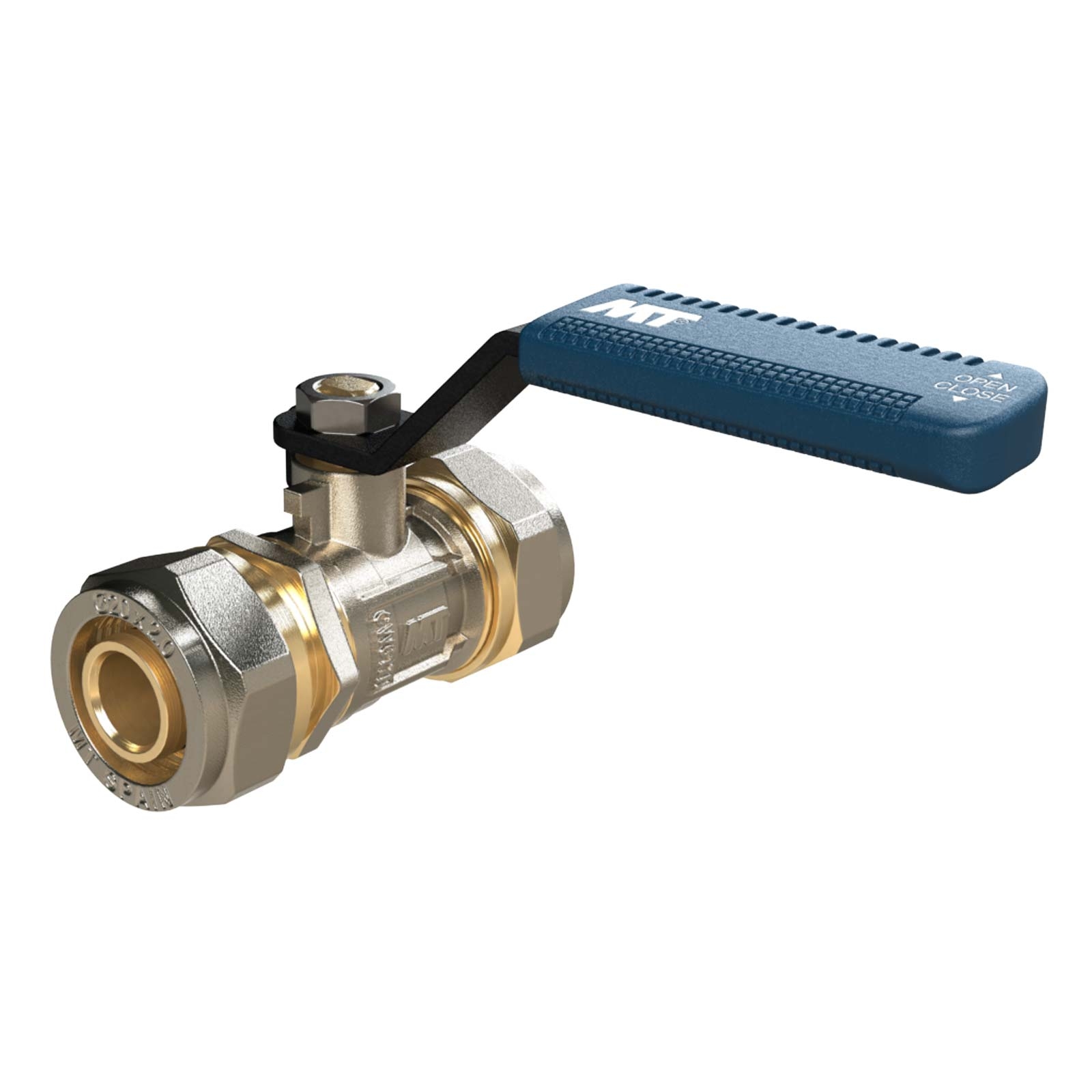 Multilayer Compression Ball Valve Ergonomic Carbon Steel Handle Color Blue