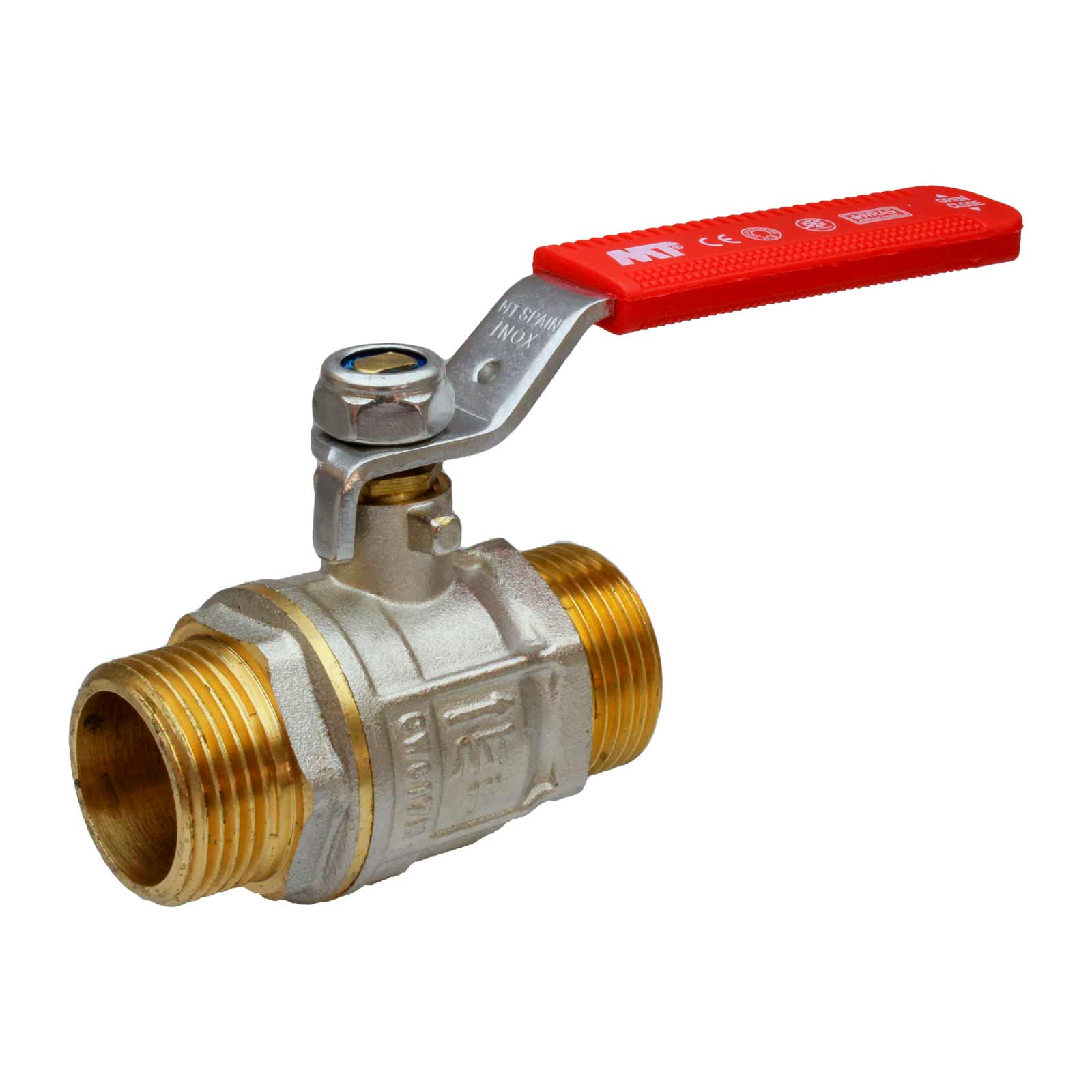 M-M PN30 Ball Valve Ergonomic Stainless Steel Handle Color Red