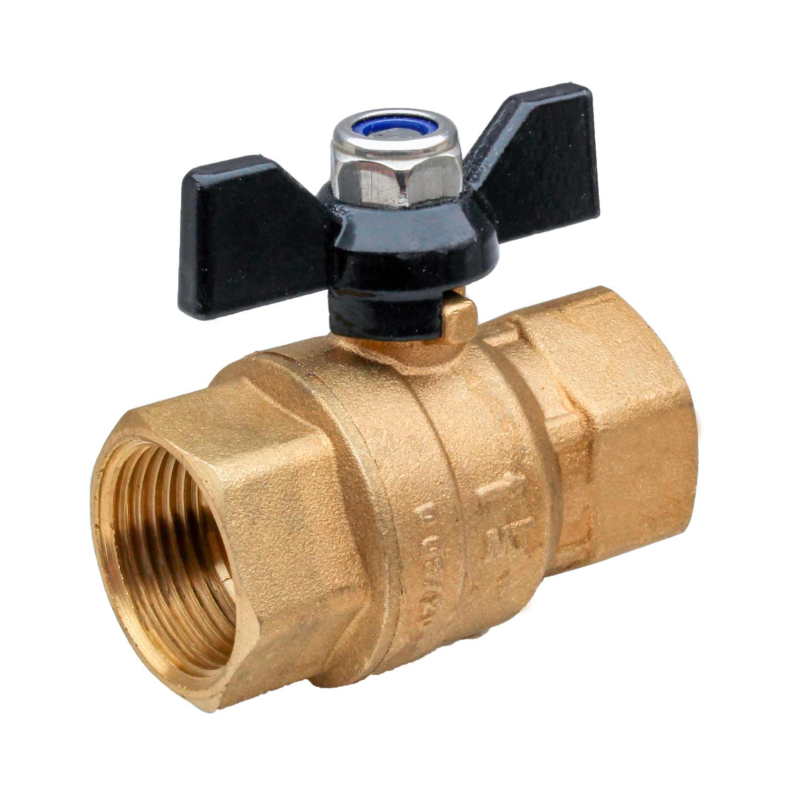 F-F DZR Brass Ball Valve PN40 With Black Butterfly Handle
