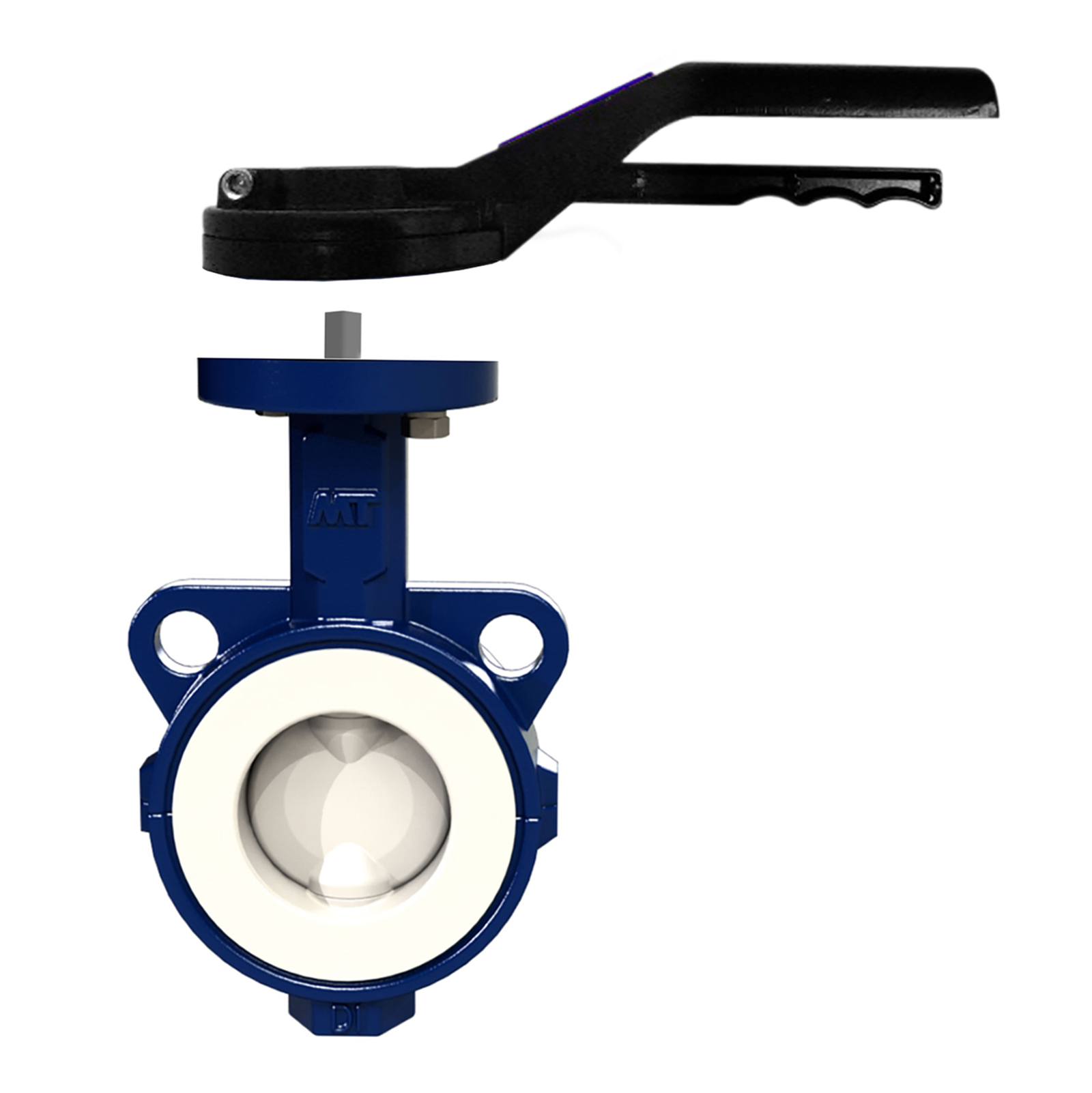 Butterfly Valve Wafer Type, Stainless Steel A-316 + PTFE Disc, PTFE Seat