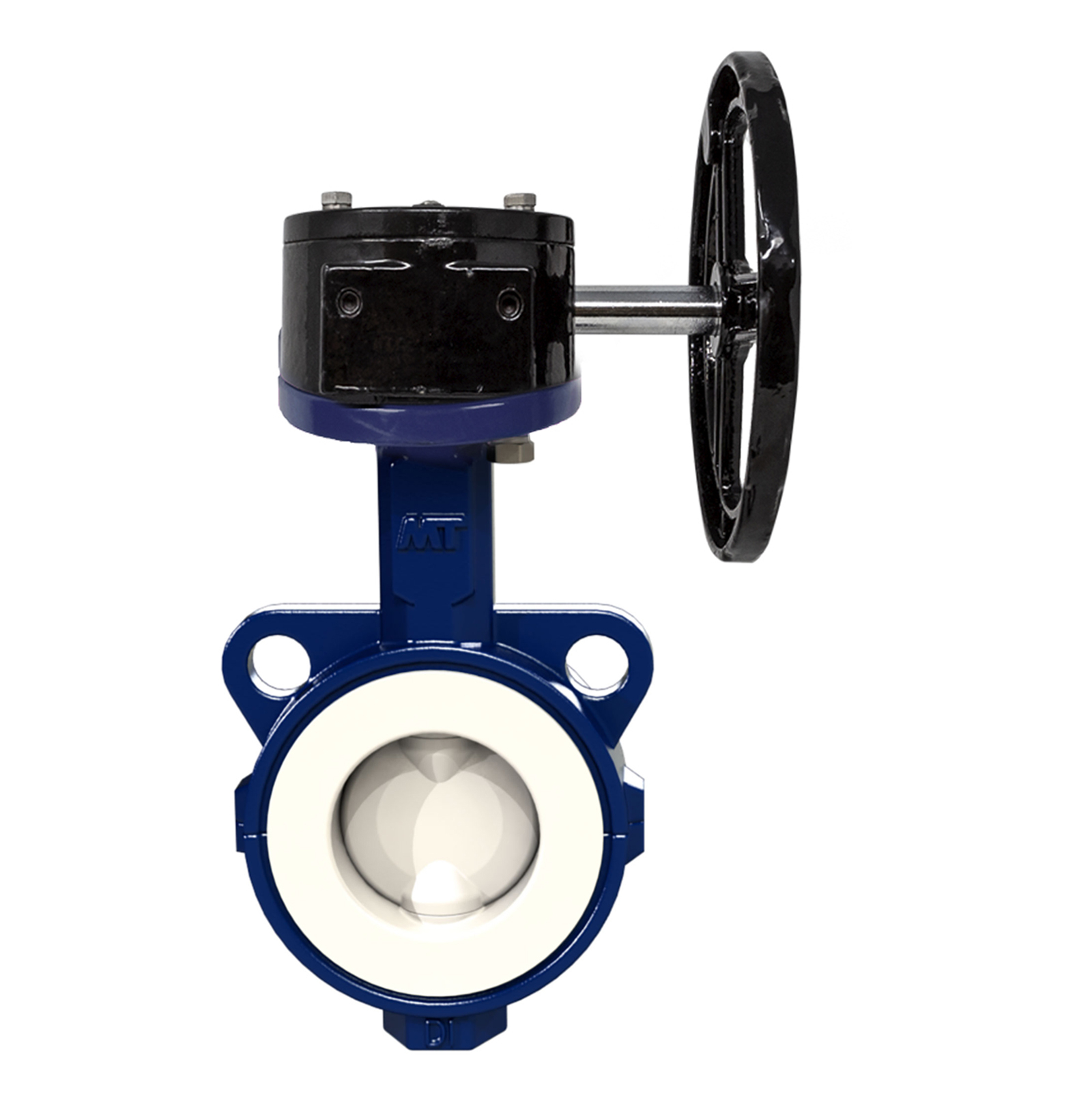 Butterfly Valve Wafer Type, Gear Operator, Stainless Steel A-316 + PTFE Disc, PTFE Seat