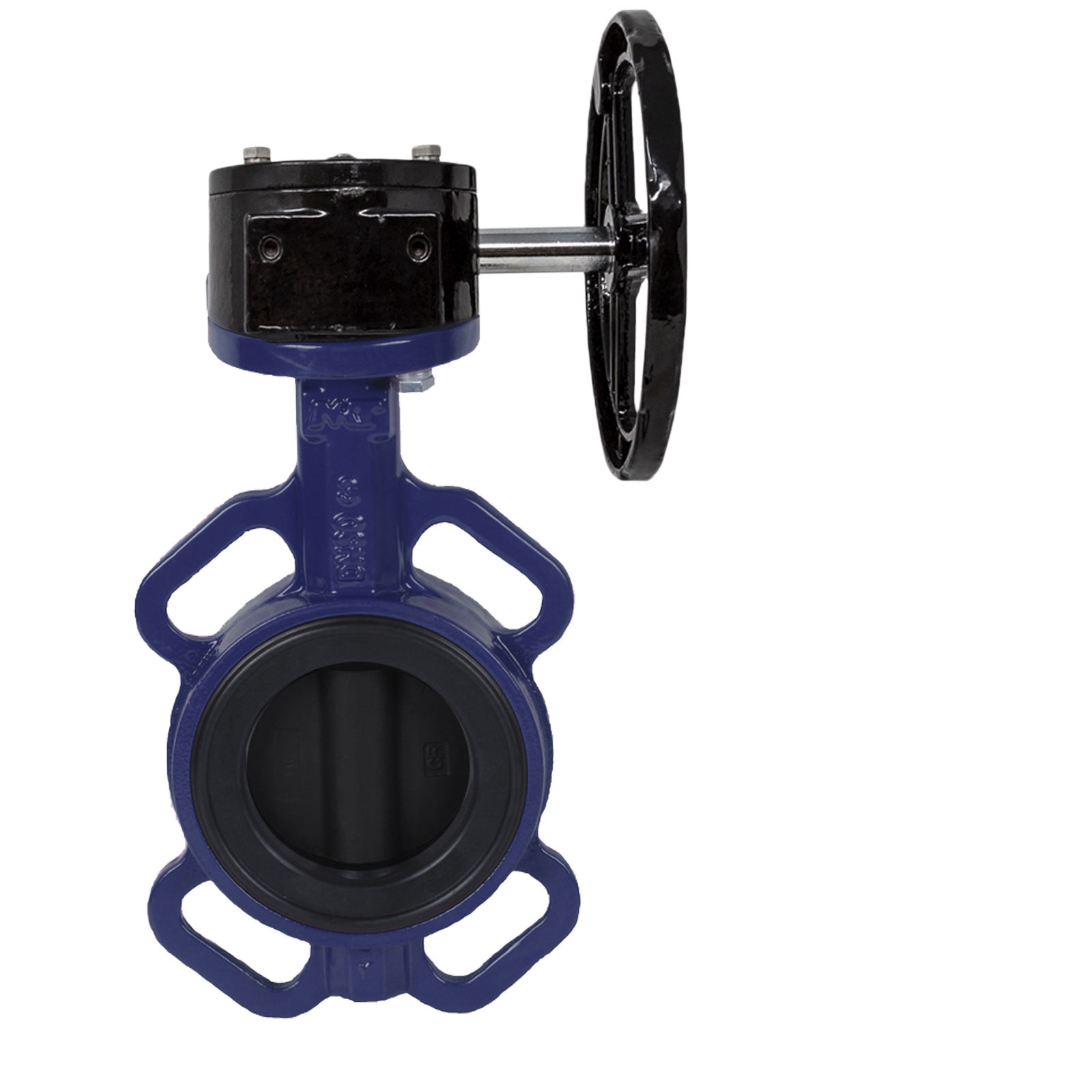 Butterfly Valve Wafer Type, Gear Operator, Polyamide 11 Disc, Universal Flanged, EPDM Seat