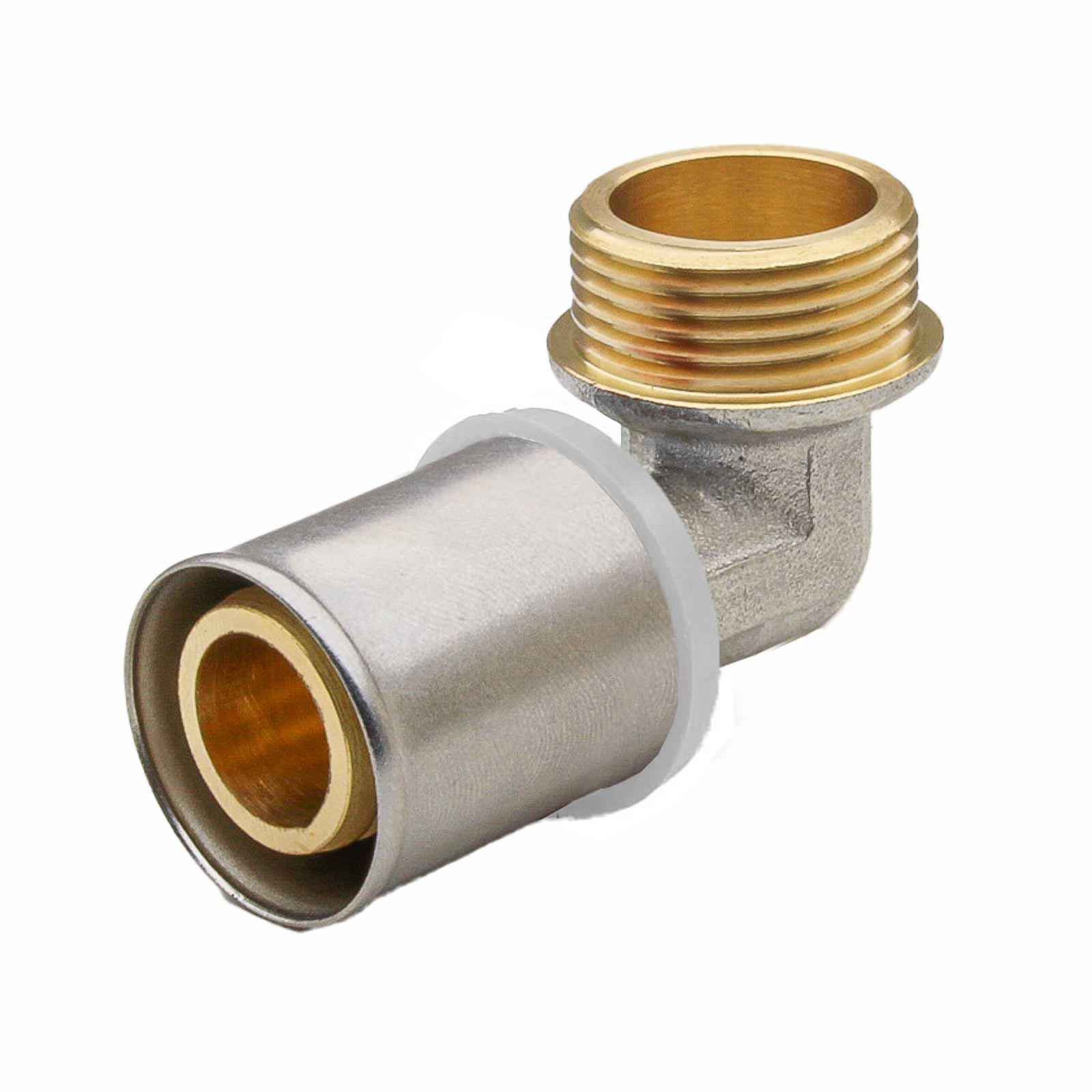 Male Elbow 90° Multilayer Press Fitting U Profile White