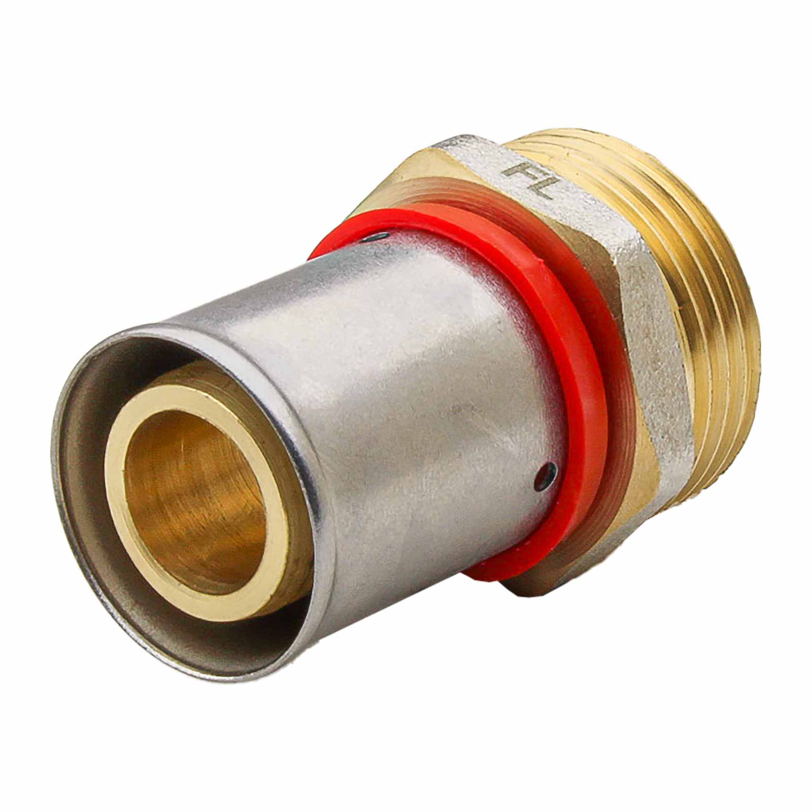 Straight Male Connector Multilayer Press Fitting U Profile Red
