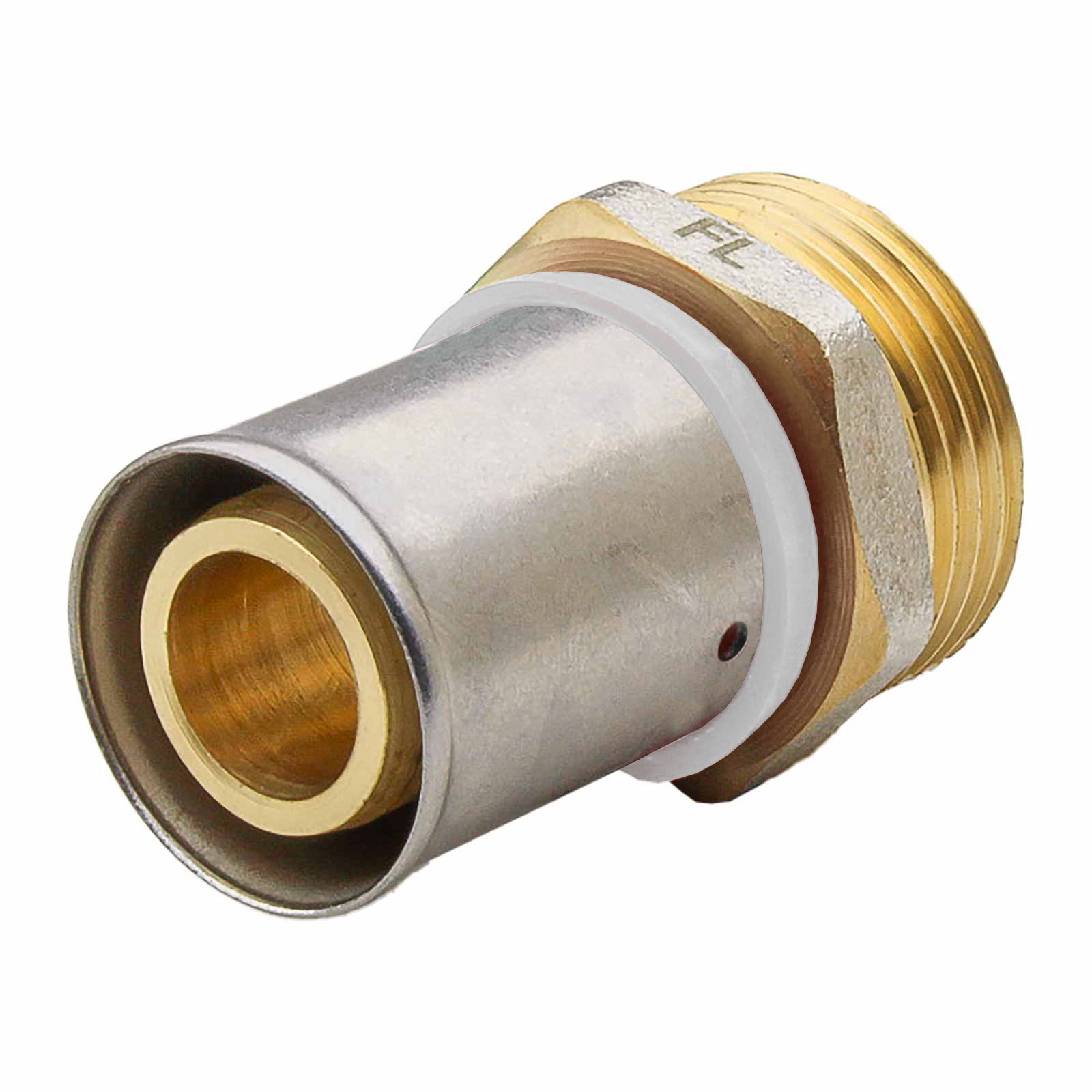 Straight Male Connector Multilayer Press Fitting U Profile White