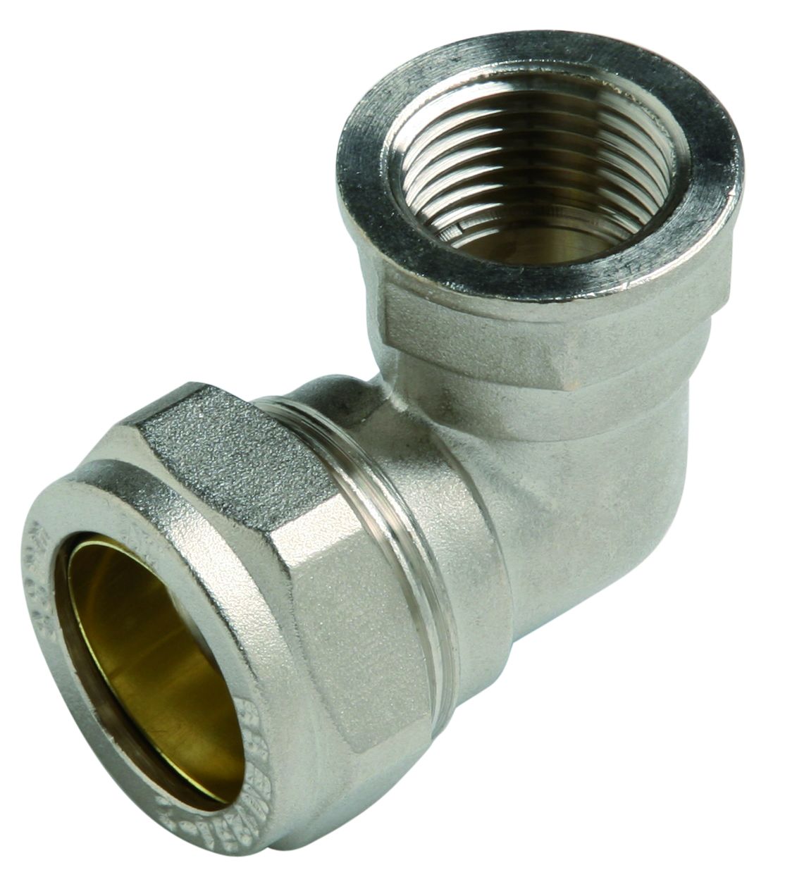 Female 90° Elbow Nickel-Plated Brass Compression