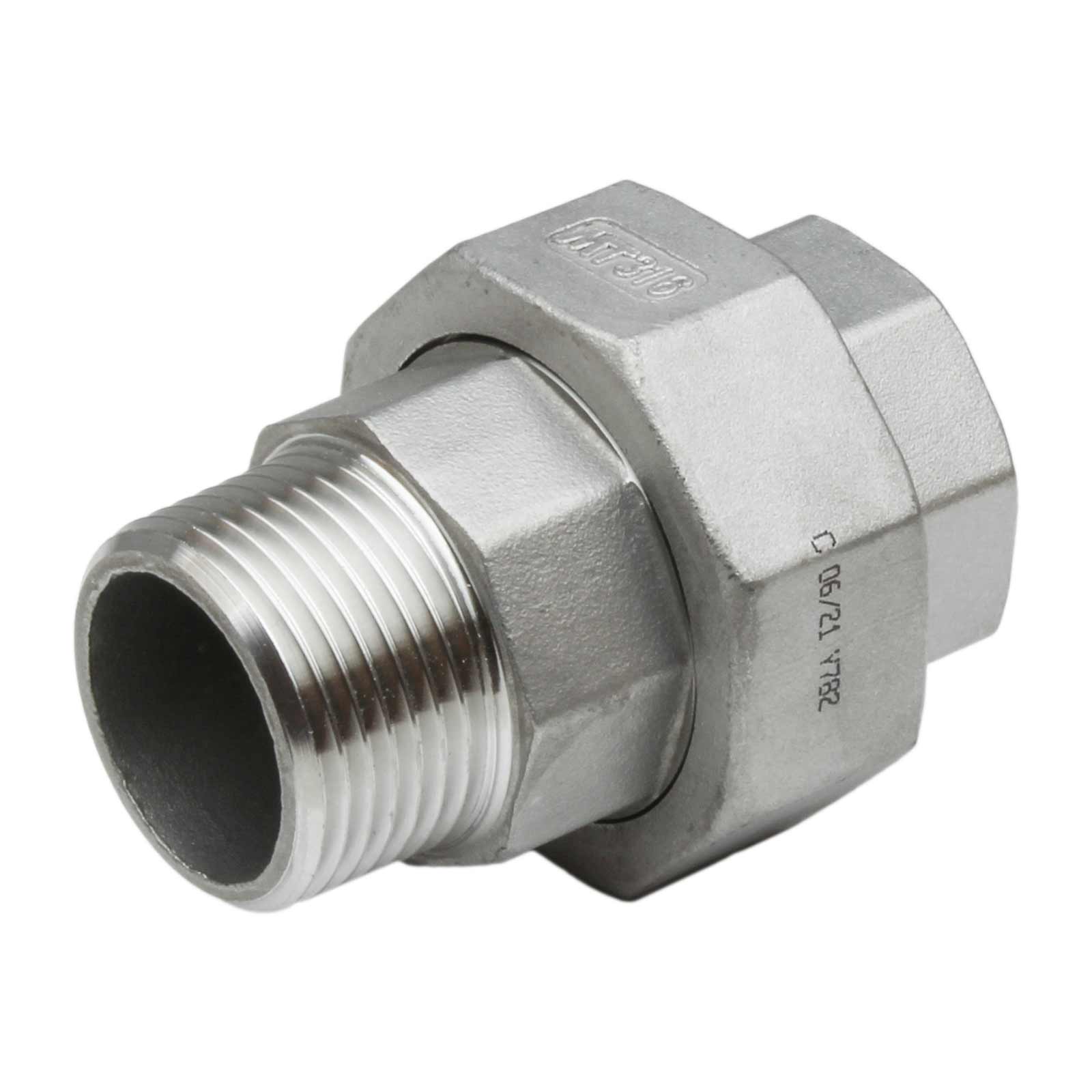 M-F Three-Piece Union Stainless Steel